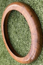 Mid-Century Modern Solid Walnut Wood Ring – 12.5” Hand-Turned Circular Wall Deco picture