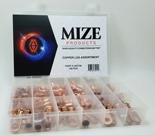 Mize Wire 100 Pc Copper Lug Assortment 6GA - 2/0 GA Made in USA  picture