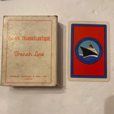 Vintage French Line Compagnie Generale Transatlantic Playing Cards 54 Card Set picture