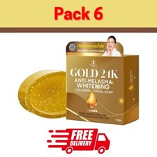 Precious Skin Gold 24K Anti-Melasma Radiance Collagen Facial Soap 50g 6x picture
