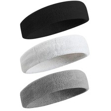 3Pcs Sweatproof Sports Headbands for Men Women Moisture-Wicking Sweatband Tennis picture