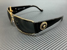 VERSACE VE2163 100287 Gold Grey Lens Men's Rectangle Sunglasses 63mm picture