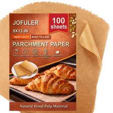 100pcs Parchment Paper Sheets 9x13 Inch Non-Stick Precut Unbleached Parchment picture