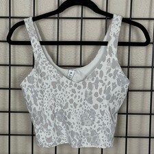 Lululemon Align Tank Top Women 8 White Antique White Cheetah Camo Yoga Bra picture