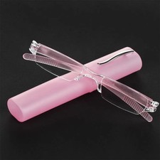 Elegant Metal Reading Glasses Ultra Thin Portable Mini Readers w/ Case 1.0–3.0 picture