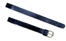 10mm  Black Standard Leather Flat Unstitched open end Watch Band picture