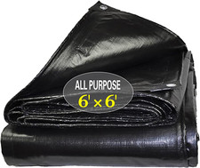 6x6ft Heavy Duty Waterproof Tarp Poly Tarpaulin Multipurpose 10Mil Thickness picture