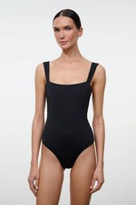 $225 NWT Staud Adelaide Black One Piece Swimsuit XS zjn3026a picture
