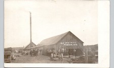OLD SAW MILL marion, wi c1900 postcard wisconsin real photo rppc steam sawmill picture