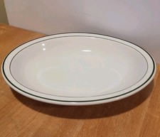 CARIBE CHINA   Green Stripe Oval Serving Bowl  12 x 9.25   DATE CODE 1959  Heavy picture