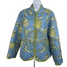 Silkland Jacket Women's XL Full Zip Long Sleeve 100% Silk Quilted Lightweight picture
