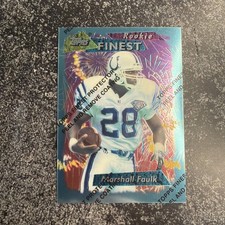 1995 Topps Finest - Rookie Marshall Faulk Refractor W/ Peel.  #125 picture