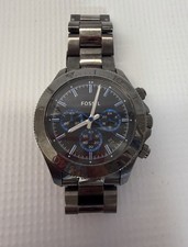 Fossil Retro CH2869 Men's Smoky Black Stainless Steel Wristwatch Needs battery picture