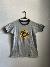 Vintage Men's S Gray Bultaco Motorcycles Graphic Ringer T-Shirt Cotton Crew Neck picture