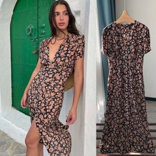 Realisation Par Women's Floral Silk Single Breasted Dress picture