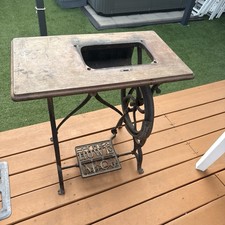 Antique Elias Howe Treadle Sewing Machine table base . Rare picture