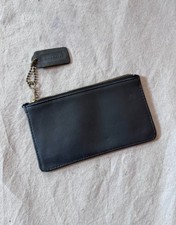 EUC Vintage Coach Skinny Case Slim Card Zipper Wallet Pouch 7170 Black Leather picture
