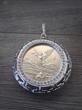 moneda centenario libertad de 1 OZ , moneda y bizel plata 925 plata real MM. picture