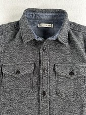 Outerknown Blanket Shirt Organic Cotton Black Jaspe Rugged Heavy Shacket picture