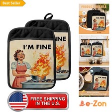 Kitchen Pot Holders Funny Heat Resistant Oven Mitts Hot Pads for Cooking Baking picture