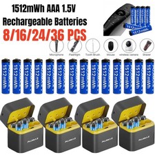 8/16/24/32PCS 1.5V Rechargeable AAA Batteries Lithium 1512mWh  with Fast Charger picture