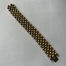 VTG Swiss Gold Plated Bracelet 20 Microns Wide Tank Link Made Switzerland 63.4g picture