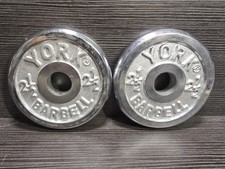 CHROME York Barbell 2.5 lb Plates Set of 2 Standard Weights 1