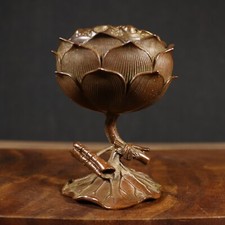 Antique Pure Copper Lotus Incense Burner picture