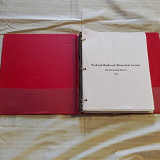 Wabash Railroad Historical Society Membership Roster Binder Documents Flyer 2003 picture