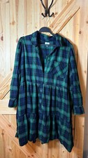 Crown & Ivy Plaid Button-Down Long Sleeve Dress with Tiered Skirt 4X picture