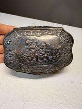 Antique J.D. Schleissner Hanau 800 Silver Rococo Revival Figural Casket Box picture