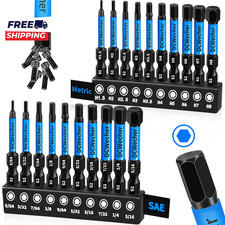 20-PCS Allen Key/Allen Wrench Drill Bit Set Impact Hex Bits (Metric & SAE) 2 Inc picture
