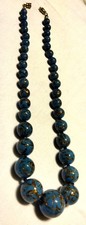 Rare Vintage Venetian Blue Glass Beads and Exquisite Avventurina Beaded Necklace picture