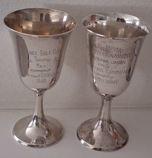Two 1940s Trophy Goblets Wallace Sterling Silver, ARMY Golf Tournaments in Japan picture