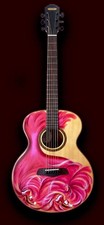 Blueberry Handmade Grand Concert Acoustic Guitar Painted by Valeriya Khomar picture