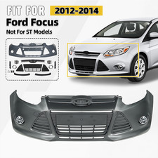 For Ford Focus 2012-2014 Front Bumper Cover Grille Assembly Kit Complete New picture