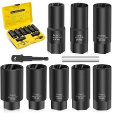TOPEC 10PCS Deep Lug Nut Remover Heavy Duty, 1/2