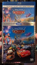 CARS 2 2011 3D + BLU-RAY + DVD + SLIPCOVER DISNEY PIXAR 5-DISC DISNEY RARE OOP picture