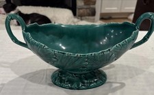 A Stunning Vintage Wedgwood Majolica Green Leaf Mantle Vase picture
