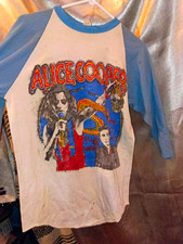 Vintage 1980 Alice Cooper Flush The Fashion Tour Raglan Jersey Signal 50/50 Blue picture