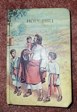 Vintage Child's HOLY BIBLE Thomas Nelson KJV Pictures Red Letter 1972 - 1976 picture