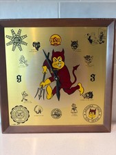 Vintage 1971 ASU ARIZONA STATE UNIVERSITY SUN DEVILS WAC CLOCK WORKS picture