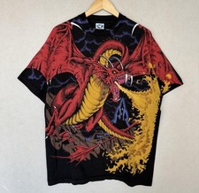 Vintage 1993 Dragon Slayer AOP T-Shirt Authentic Single Stitch Size XL picture
