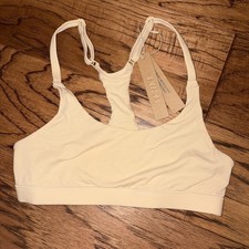 Skims Women's Cream and White Bra picture