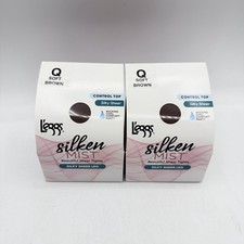 Lot Of 2 Leggs Silken Mist Pantyhose Control Top Sheer Leg Soft Brown Size Q picture
