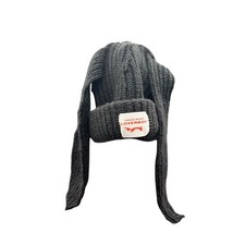 Charles Jeffrey Loverboy Chunky Ears Beanie Black Knit Logo Hat picture