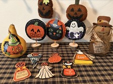 Lot Primitive Halloween Decorations 13 Pcs. picture