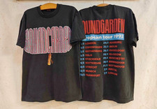 Vintage 90s Soundgarden 1992 European Concert Tour Band T-Shirt REPRINT picture