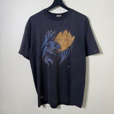 1991 Harley Davidson 3D Emblem Fort Worth Texas panther graphic T shirt XL picture