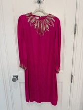 Vintage 1980s Neiman Marcus 100% Silk Beaded Dress picture